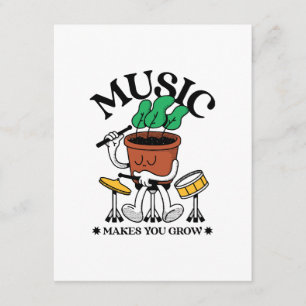 Music Makes You Grow Plant Drummer Enclosure Card