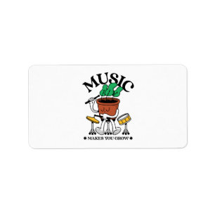 Music Makes You Grow Plant Drummer Label