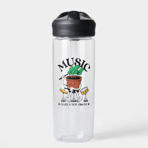 Music Makes You Grow Plant Drummer Water Bottle