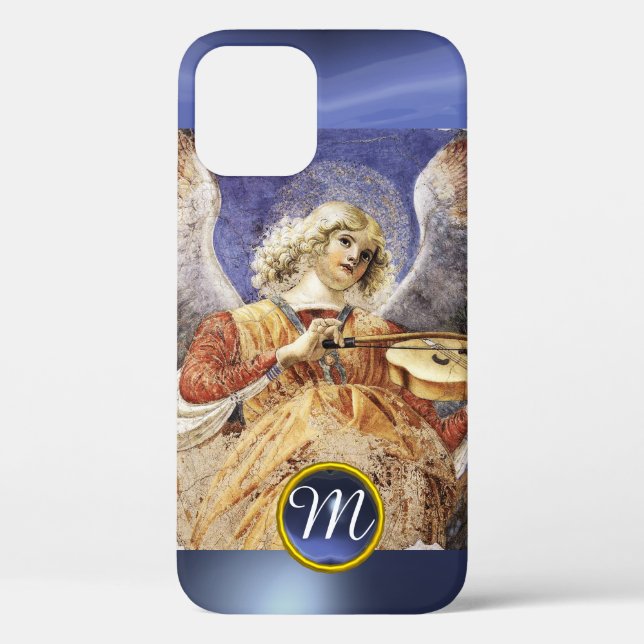 MUSIC MAKING ANGEL , Blue Sapphire Monogram Case-Mate iPhone Case (Back)