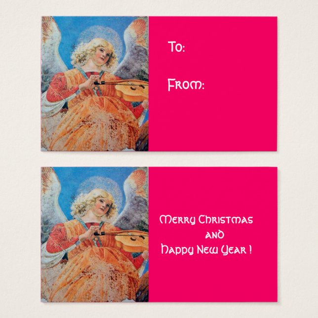 MUSIC MAKING CHRISTMAS ANGEL Fuchsia (Front & Back)