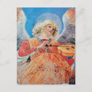 MUSIC MAKING CHRISTMAS ANGEL HOLIDAY POSTCARD