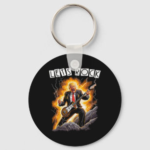 Music Mania Funny Donald Trump Playing Guitar - Me Key Ring