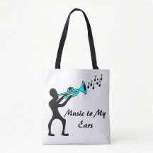Music Mashup Music to my ears white jazzy tote