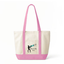 Music Mashup pink and cream jazzy tote bag