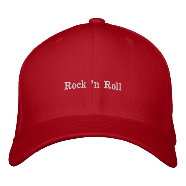 Music Mashup rock n roll red Embroidered Hat (Front)
