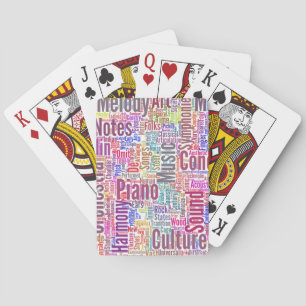 Music Melody Orchestre Silhouette Form Text Playing Cards