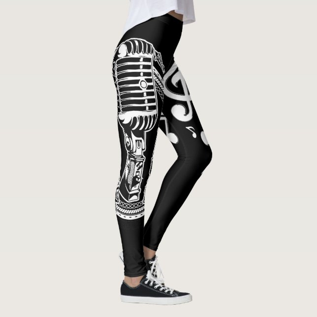 Music Microphone and Notes Leggings (Right)