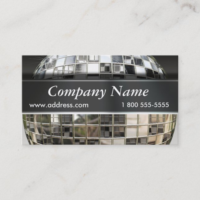 Music Mirrorball Business Cards (Front)