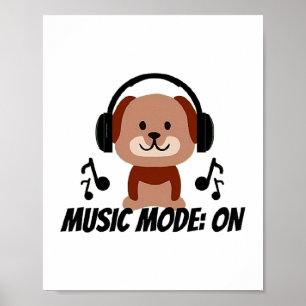 Music Mode ON – Chill Dog Cartoon Vibes Poster