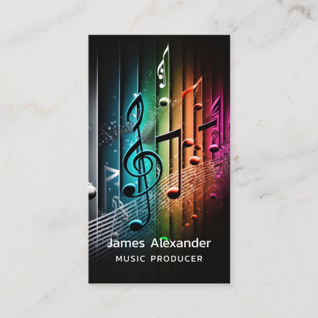 Music Modern Trendy Stylish Music Producer Business Card (Front)