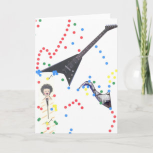 Music Montage Red Greeting Card