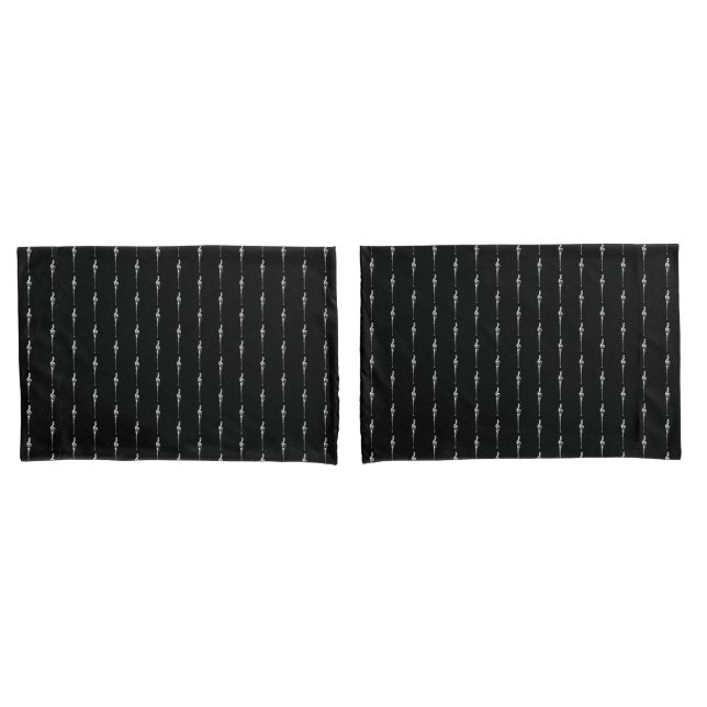 Music Motif Melting Treble Clef White and Black Pillowcase (Front-Set)