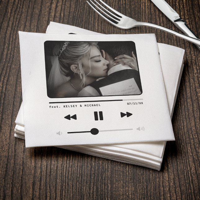 Music MP3 Player Wedding White Napkin (Creator Uploaded)