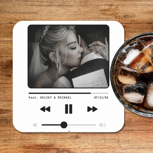 Music MP3 Player Wedding White Square Paper Coaster (Music MP3 Player Wedding White Square Paper Coaster
)