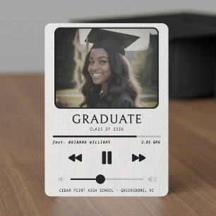 Music MP3 Player White Graduation Announcement