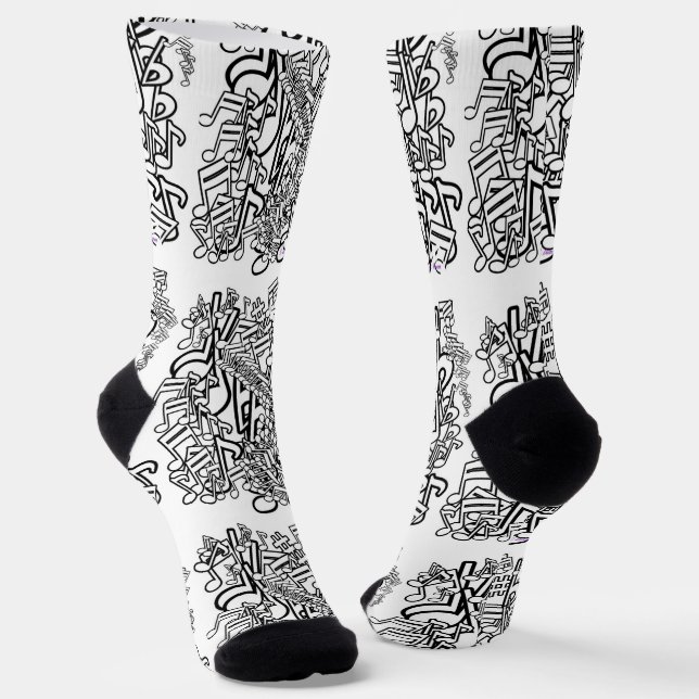 Music, Music, Music Crew Socks (Angled)