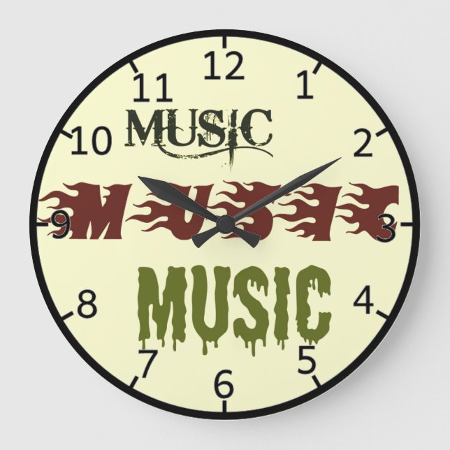Music Music Music Large Clock (Front)