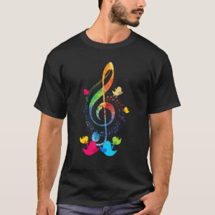 Music Musical Instrument Birds Treble Clef T-Shirt