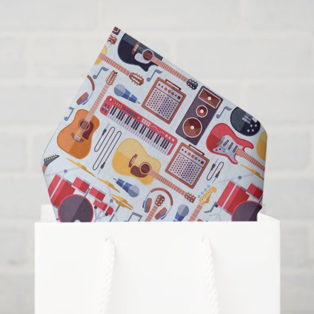 Music Musical Instruments Decoupage Tissue Paper (Gift Bag)