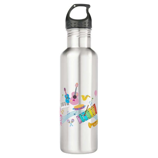 music, musical instruments drum kids singing 710 ml water bottle (Front)