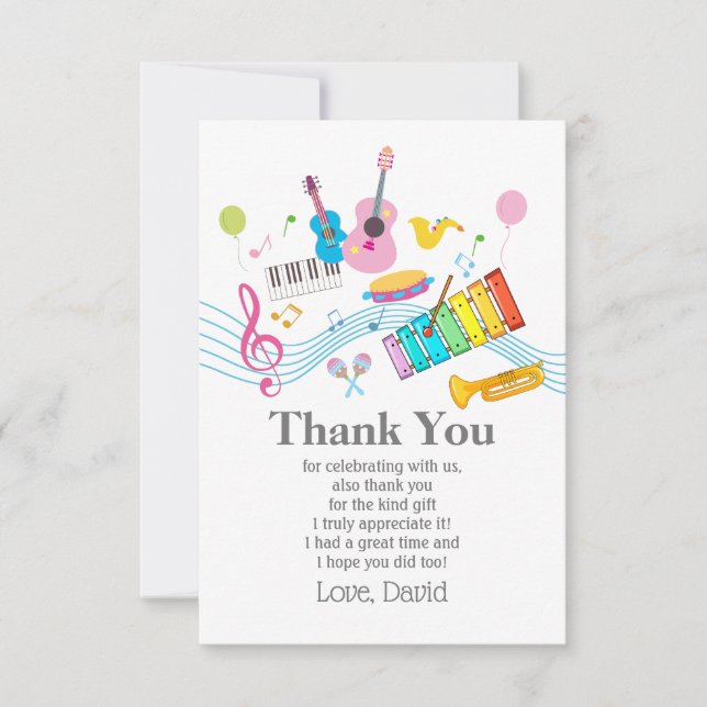 music, musical instruments drum kids singing invitation (Front)