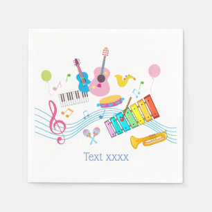 music, musical instruments drum kids singing napkin