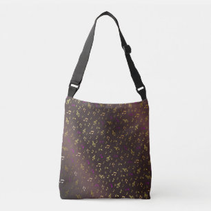 music, musical, note, melody, black, sound, clef, crossbody bag