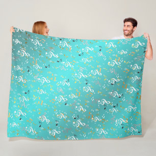 music, musical, note, white, melody, clef, sound, fleece blanket