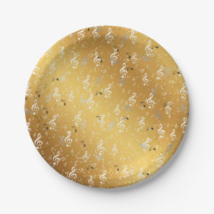 music, musical, note, white, melody, clef, sound, paper plate