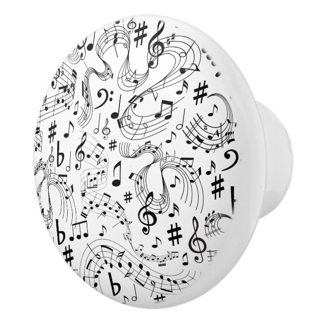 Music, Musical Notes Ceramic Knob (Right)