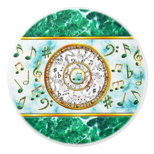Music, Musical Notes, Marble Ceramic Knob