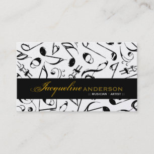 Music Musical Notes Pattern Artist Singing Song Business Card