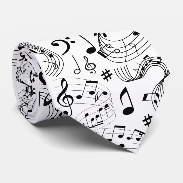 Music, Musical Notes Tie (Rolled)