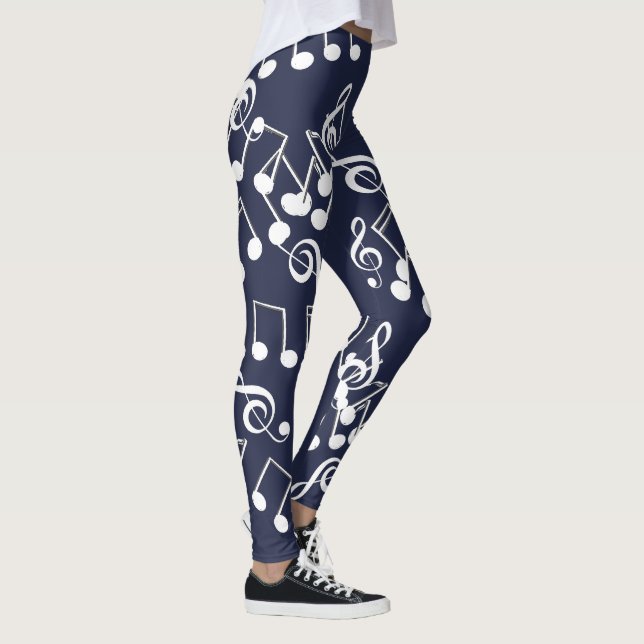 Music Musical Notes Treble Clef Pattern Leggings (Right)