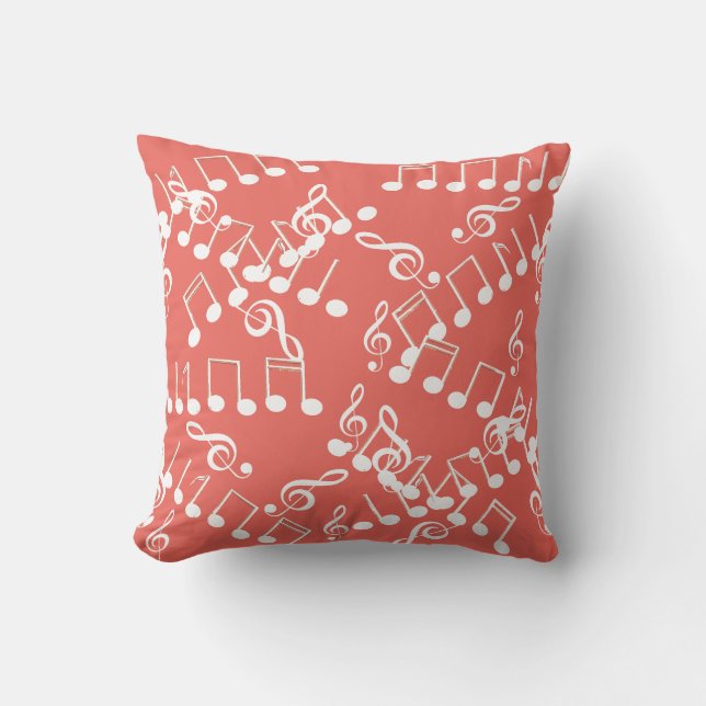 Music Musical Notes Treble Clef Pillow Cushion (Front)