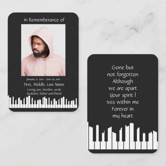 Music Musician Pianist Piano Player Band  Business Card (Front/Back)