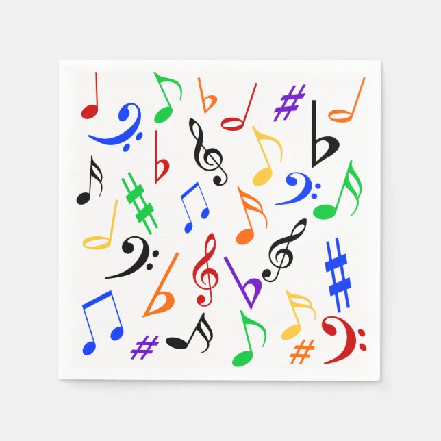 Music Napkins - Colourful : 369 (Front)