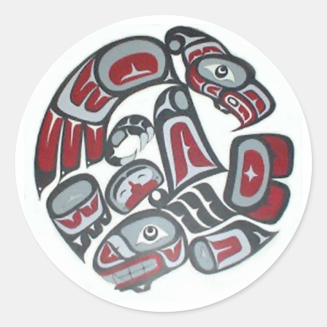 Music Native American Tribal Totem Classic Round Sticker (Front)