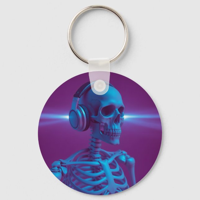 Music Never Dies Skeleton Key Ring (Front)
