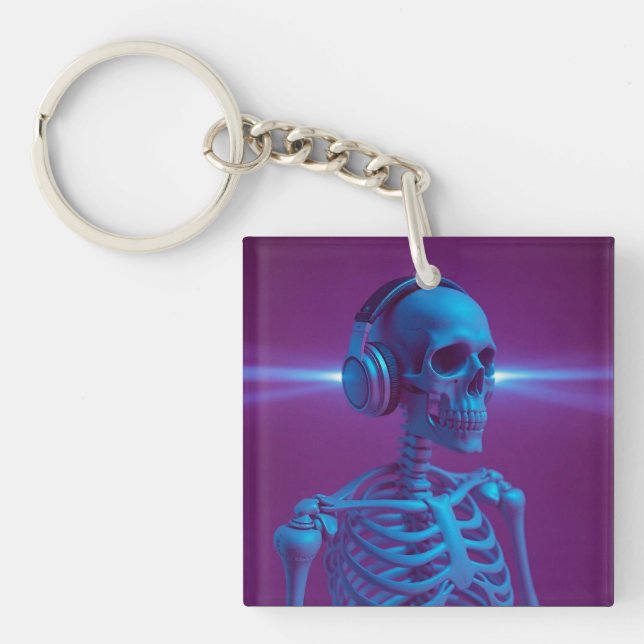 Music Never Dies Skeleton Key Ring (Front)