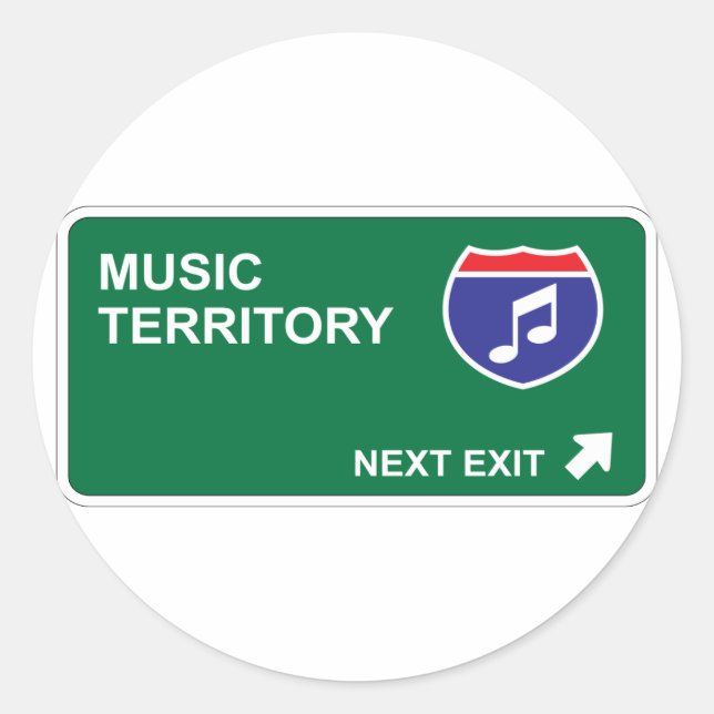 Music Next Exit Classic Round Sticker (Front)
