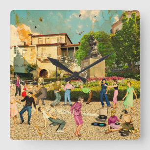 Music not Jardim (Viseu. Portugal) Square Wall Clock