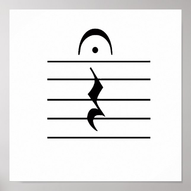 Music Notation Rest Blank Poster (Front)