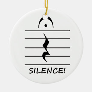 Music Notation Rest with Silence Ceramic Tree Decoration