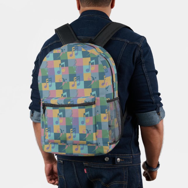 Music Notation Symbols Pattern Printed Backpack (Insitu (Model))