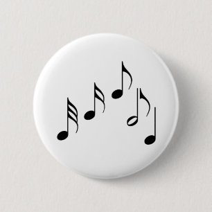 music note 6 cm round badge