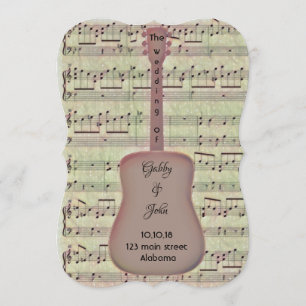 Music Note and Guitar Invitation