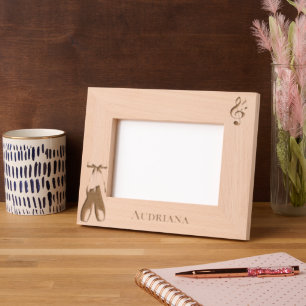 Music Note Ballet Shoes Personalised Etched Frames