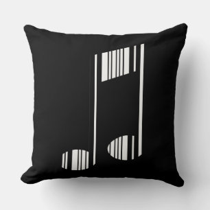 MUSIC NOTE BAR CODE Musical Barcode Pattern Cushion